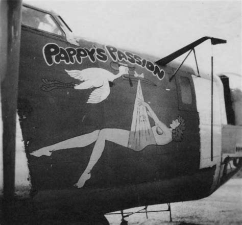 B 24 Liberator Nose Art Pappys Passion 90th Bomb Group World War Photos