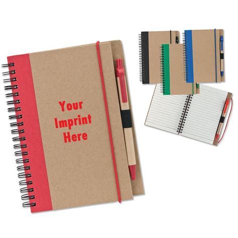 Recycled Notebook And Pen Personalization Available Positive Promotions
