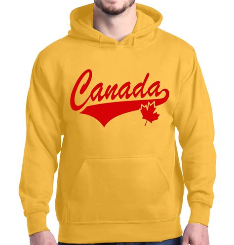 Shop4ever Shop4ever Mens Canada Red With Leaf Canadian Flag Hooded