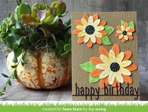A Flowery Fall Birthday Card By Ivy Lawn Fawn