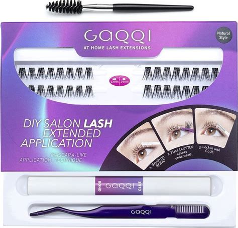 Gaqqi Diy Lash Extension Kit 32 Pcs Wide Stem Cluster Lashes With Super Hold Bond And Seal Glue
