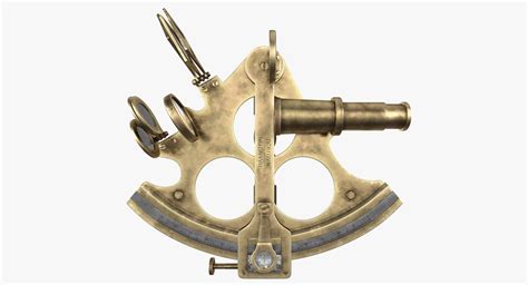 3d antique brass ship sextant model turbosquid 1329005