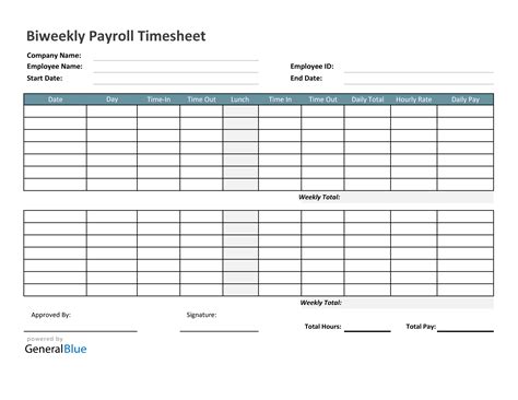 Bi Weekly Employee Timesheet Template For Excel Images And Photos Finder