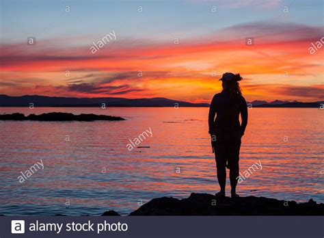 Silhouette Woman Looking Out Sea Hi Res Stock Photography And Images