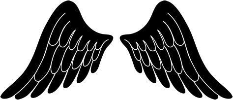Black Silhouette Angel Wings Free Clip Art Clipartix