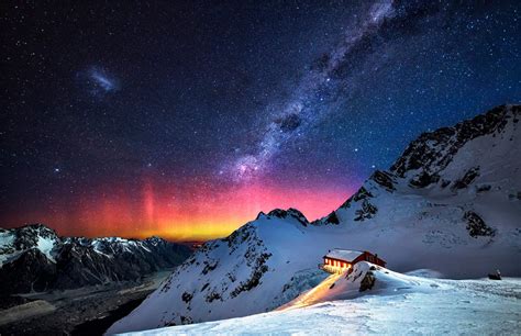 Milky Way Over New Zealand Mountains Photo One Big Photo