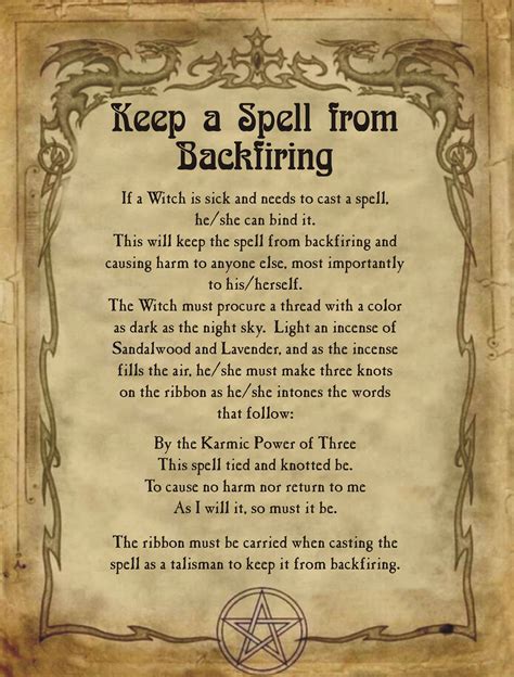 Keep a Spell from Backfiring for Homemade Halloween Spell Book. | Spell book, Halloween spell 
