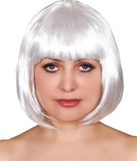 Matissa Women’s Ladies Short Bob Wig Fancy Dress Cosplay Wigs Pop Party Costume White Toptoy