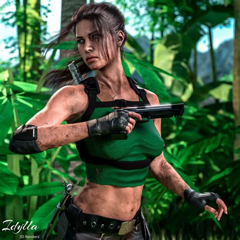Lara Croft D Render RenderHub Gallery