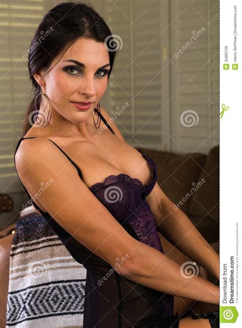 Brunette Stock Image Image Of Undergarments Girl Lingerie