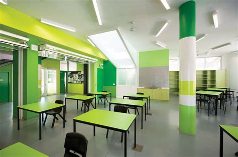 Wonderful Clasroom Applying Green Room Color Of Interior Design School