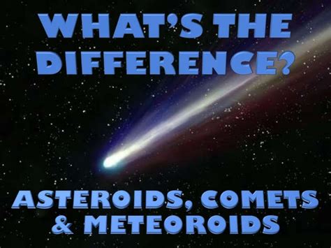 Asteroids Comets And Meteoroids Whats The Difference Power Point