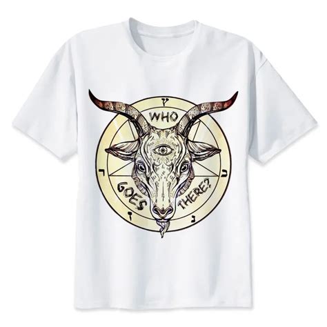 Satanism Satan Print Casual Tshirt Mens O Neck T Shirts Fashion Mens