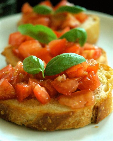 Olives & Bread: Bruschetta with Tomato and Basil