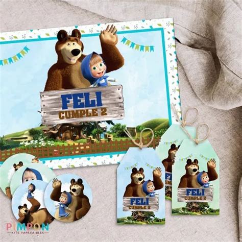 kit imprimible masha y el oso nene deco candy bar en venta en capital sexiz pix