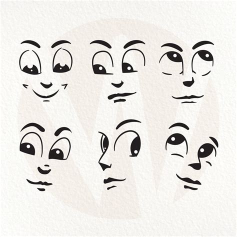 Facial Expressions Svg Cartoon Faces Svg Instant Digital Etsy