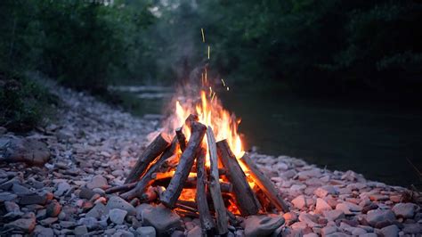 River Night Relaxation Campfire Meditation 4k Youtube