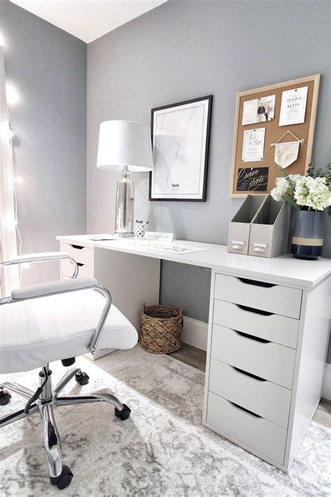 This home office makeover is full of simple ikea home office furniture ideas to inspire you! Stunning Low-budget white desk 40 inches you'll love ...