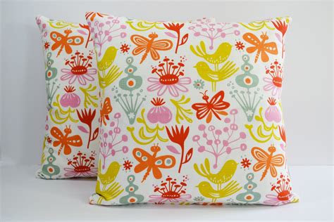 Scandinavian Swedish Fabric Cushion Cover Klippan Birds