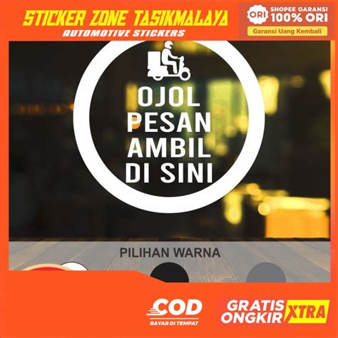 Jual Cutting Sticker Ojol Pesan Ambil Di Sini Kaca Cafe Resto Tempat