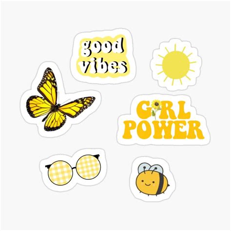 Yellow Aesthetic Pack Collab Sticker By Baddiedesigns Yellow