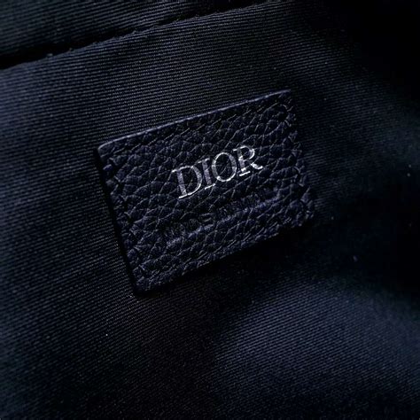 Dior Unisex Safari Messenger Bag Grained Black Calfskin Dior Oblique Jacquard Lulux