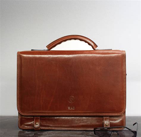 Personalised Mens Leather Satchel The Battista By Maxwell Scott Bags