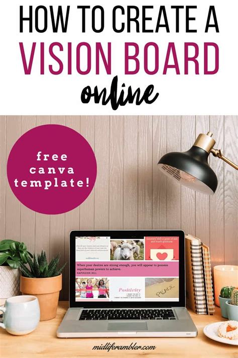 Digital Vision Board Template Free Printable Templates
