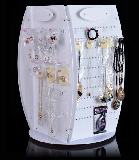 360 Degree Rotating Acrylic Jewelry Display Case Revolving Shelf
