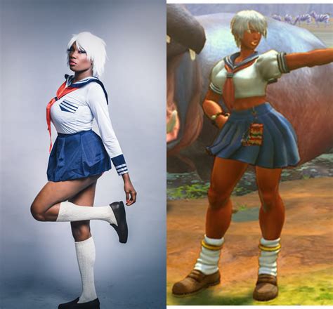 Self Elena Street Fighter Cosplay School Girl Uniform R