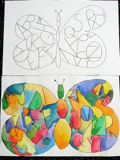 Guided Drawing Inside The Butterfly Wings Write The Alphabet Go Back