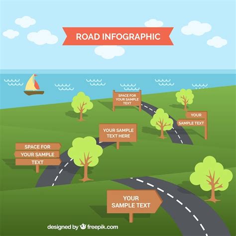 Road Map Infographic Template Editable