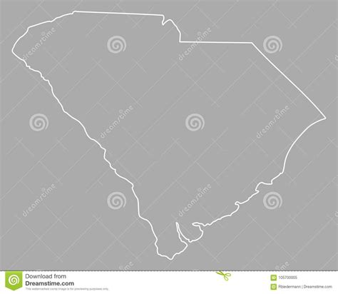 Karte Von South Carolina Vektor Abbildung Illustration Von Karte