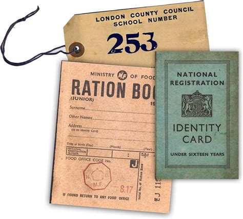 Ww2 Replica Ration Book Evacuee Tag And Identity Card By Memorabilia