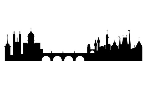 Silhouette Of The City Of Prague In Black And White Skyline 13288484