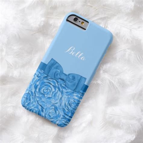 A Blue Phone Case With A Rose On It