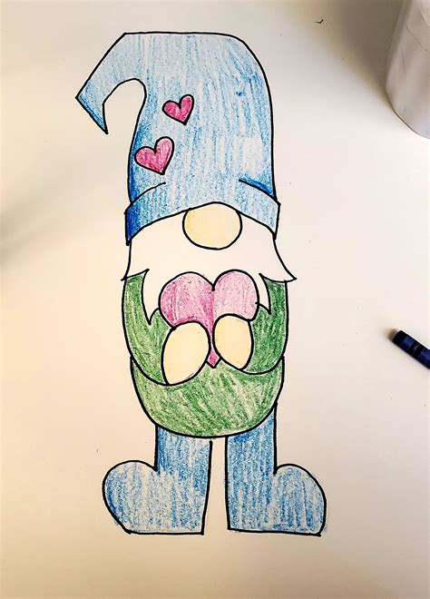Cute Gnome Drawing Tutorial Valentines Day Drawing Easter Drawings
