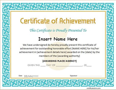 Certificates Of Achievement For Word Professional Certificate Templates