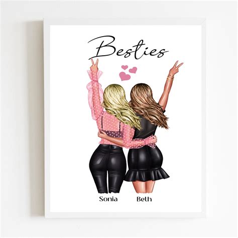 Personalised Best Friend Print Bestie T Bestie Print Etsy