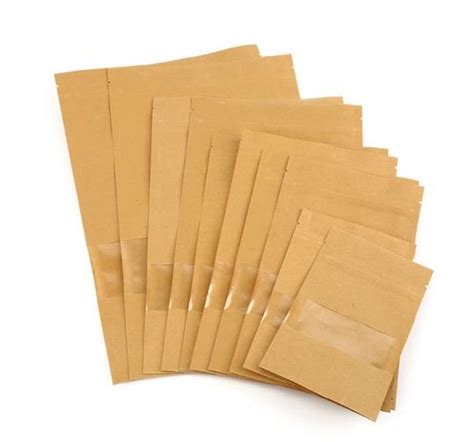 Resealable Kraft Paper Stand Up Zip Lock Bags Food Packaging Pouch
