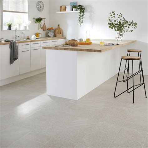 English Light Grey Satin Stone Effect Porcelain Floor Tile Pack Of 6 L600mm W300mm