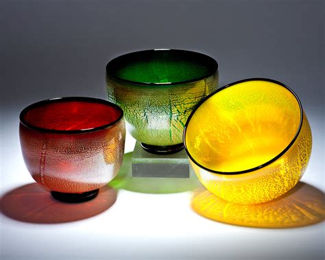 Silver Leaf Bowls By Chris Mccarthy Art Glass Bowl Artful Home