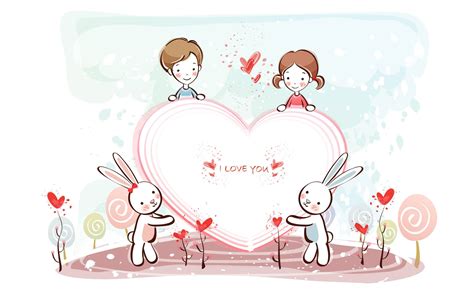 Cute Cartoon Love Couple Wallpapers Wallpaper Cave