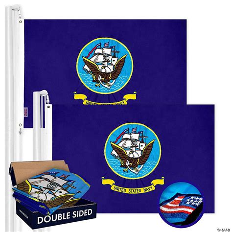 g128 us navy boat flag 2x3ft 2 pack double sided embroidered polyester oriental trading