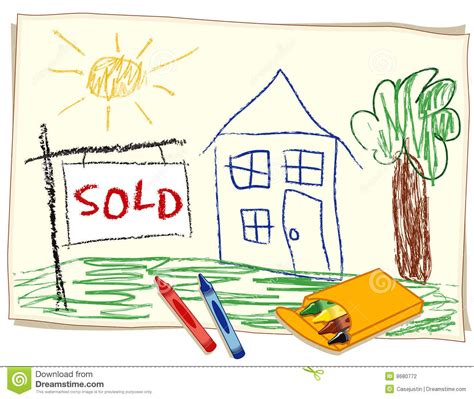 Show various concepts for one project. Sold Real Estate Sign, Crayon Drawing Stock Photography ...
