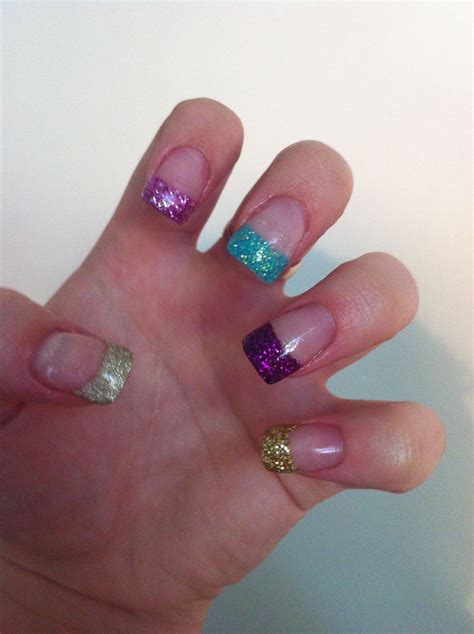 Permanent French Glitter Acrylic Set Done By Lustrous Nails French