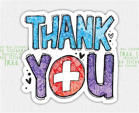 3 Medical Thank You Sticker Healthcare Sticker Medical Etsy