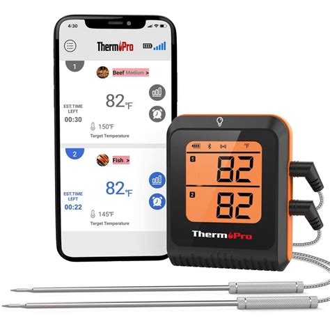 Thermopro 500ft Bluetooth Meat Thermometer Iosandroid Wireless Grill