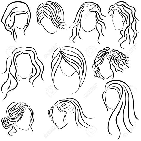 Female Hair Line Coloring Pages