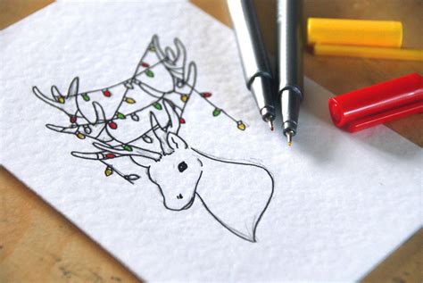 Cute christmas characters icons by marish on creative market. Hand Drawn Christmas Cards + Free Downloads | A Blackbird ...
